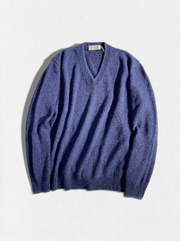 シルク混Vネックニット