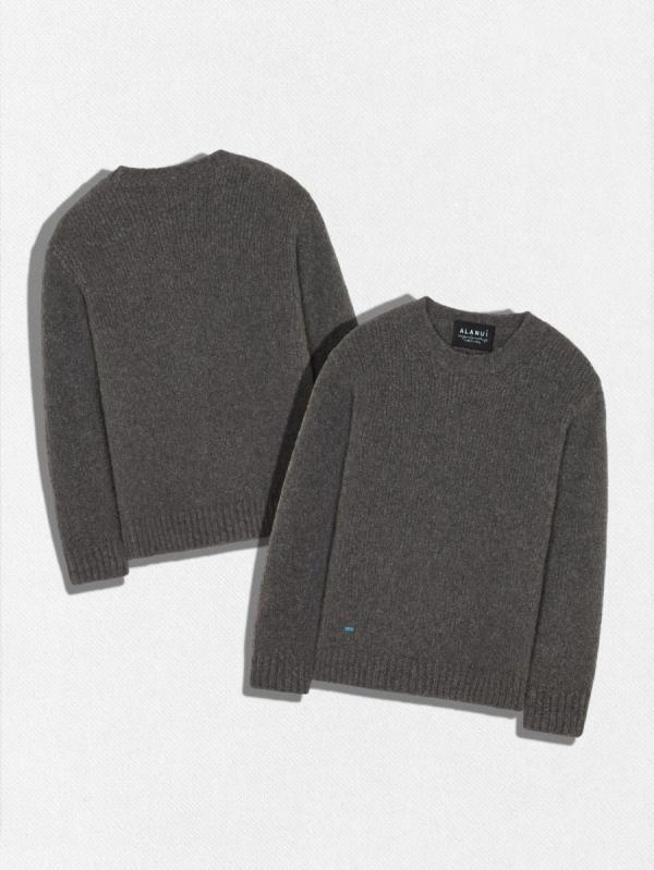 シルク混カシミヤクルーネックニットセータ...