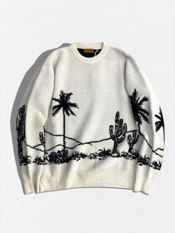 ウール混カシミアクルーネックニットセータ...