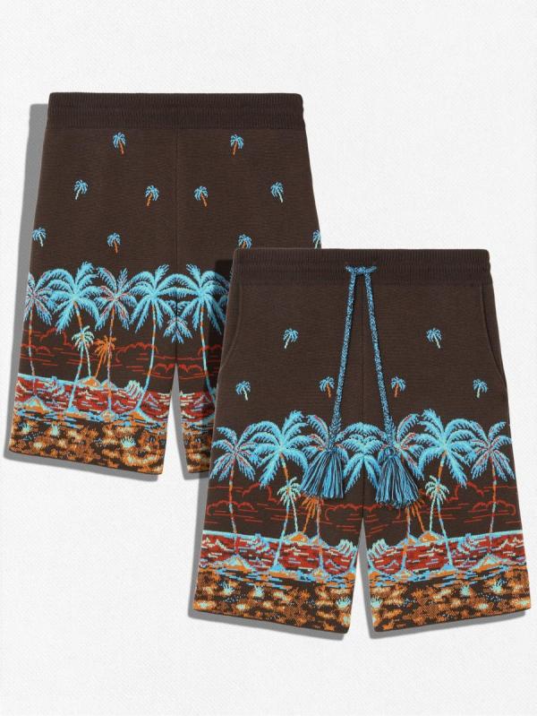 ウールダブルジャガードニットショーツ