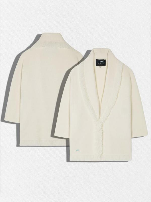 シルク混カシミアショールカーディガン