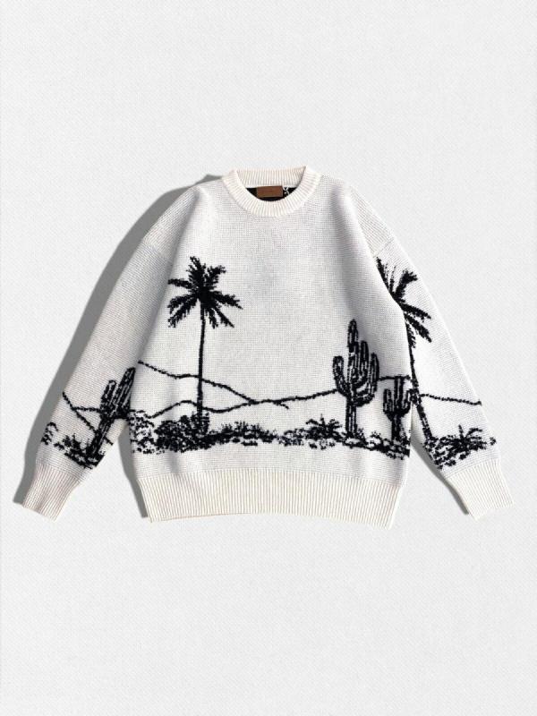 ウール混カシミヤクルーネックニットセータ...