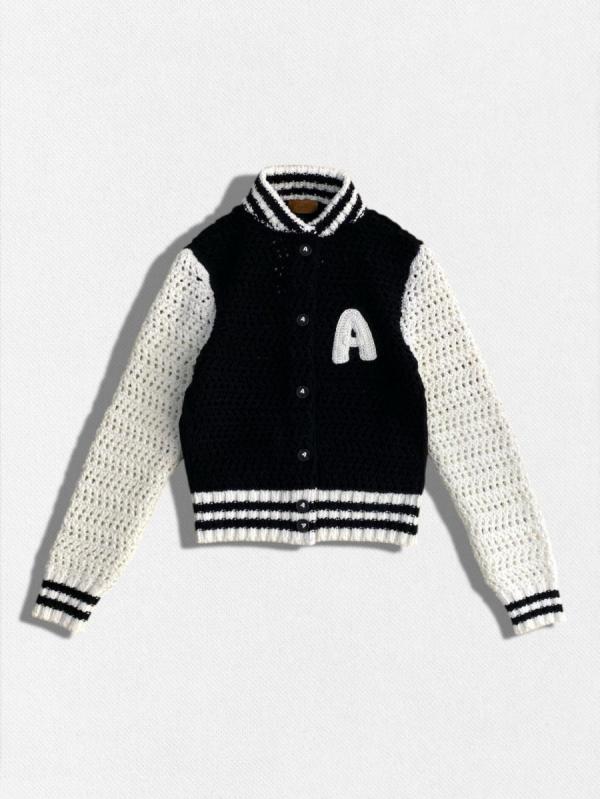 ニット編みボンバージャケット