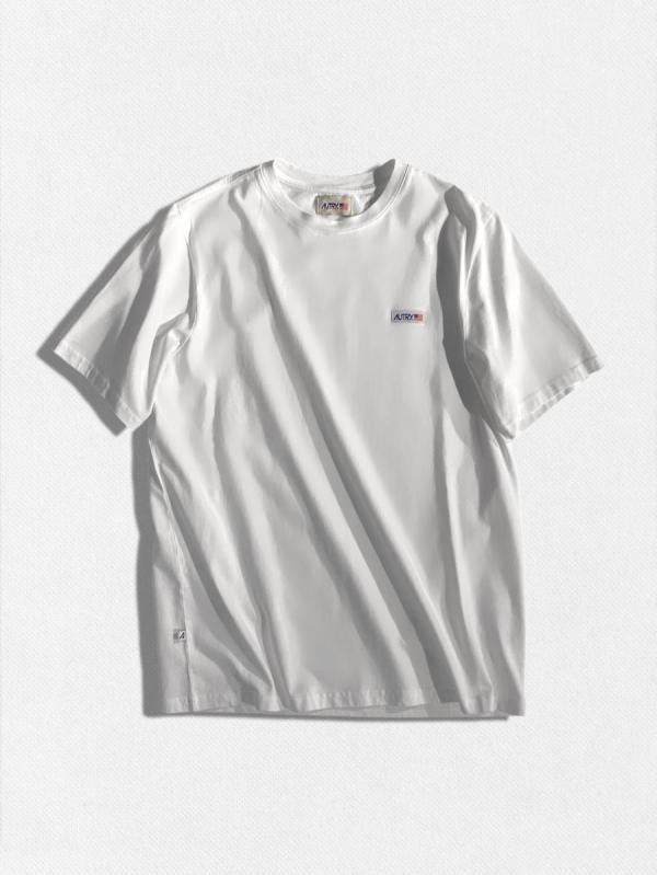 ロゴワッペン付クルーネックTシャツ