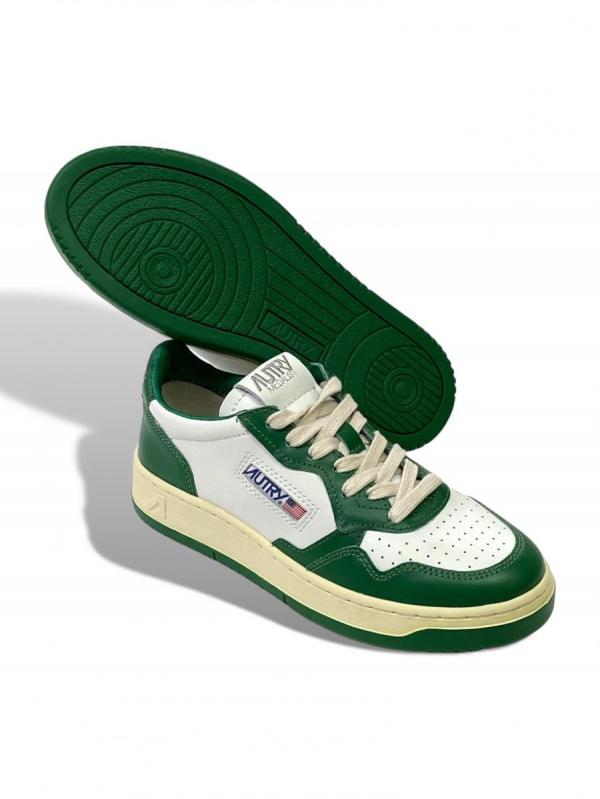 バイカラーレザーローカットスニーカー