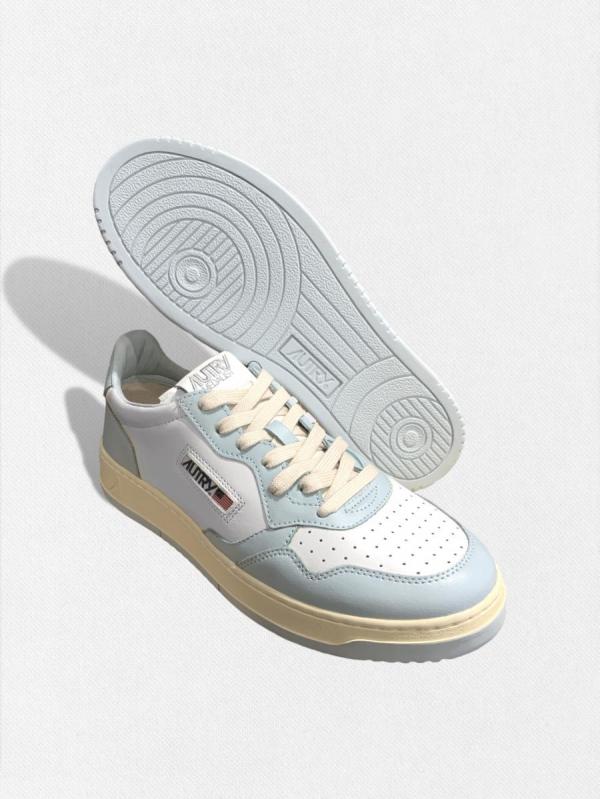 バイカラーレザーローカットスニーカー