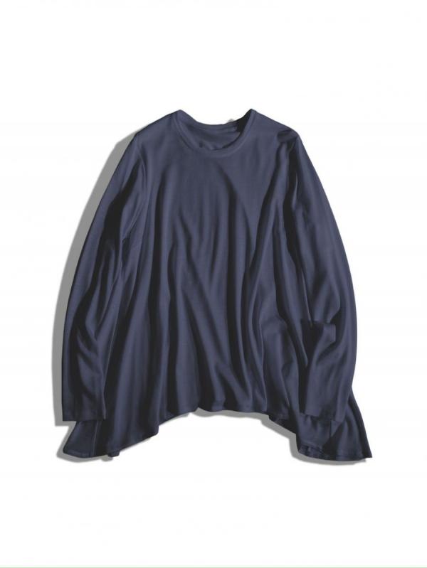 クルーネックウールニットチュニック