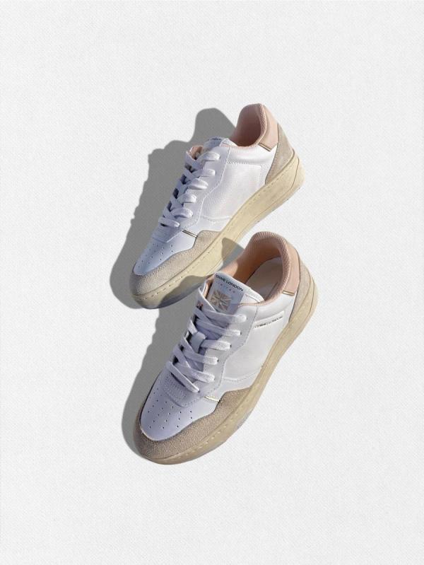 ロゴ入りレザーコンビスニーカー