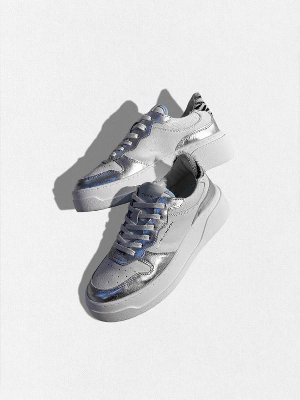 ロゴ入りレザーコンビスニーカー