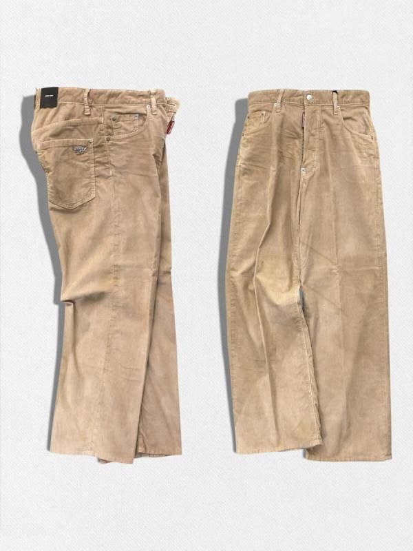 ウォッシュ加工コーデュロイワイドパンツ