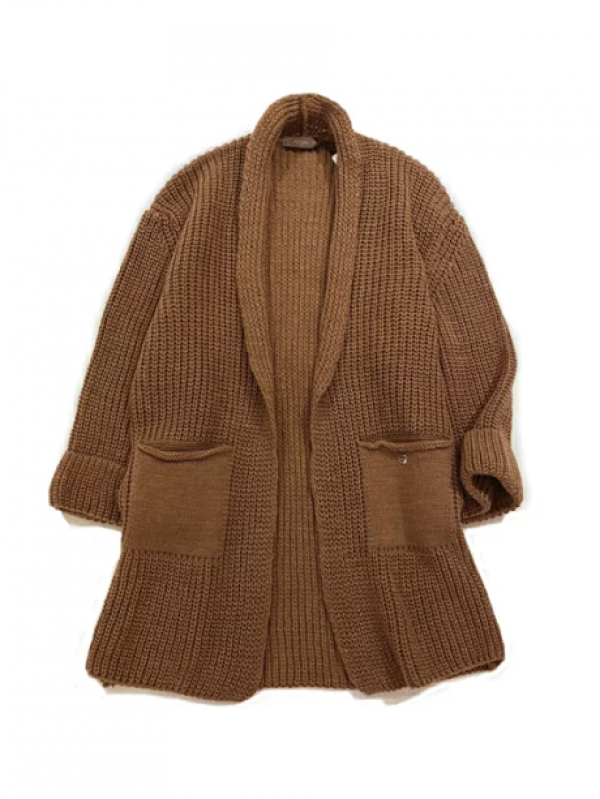 アルパカウール混 ニットカーディガン