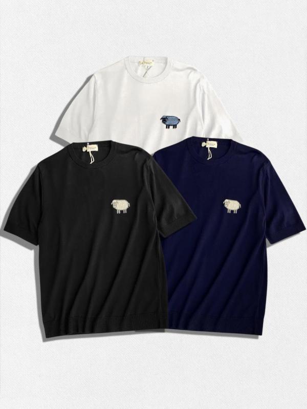 RAM刺繡ニットTシャツ
