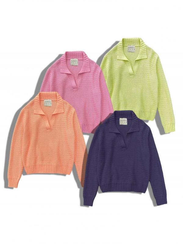 コットンニットポロ