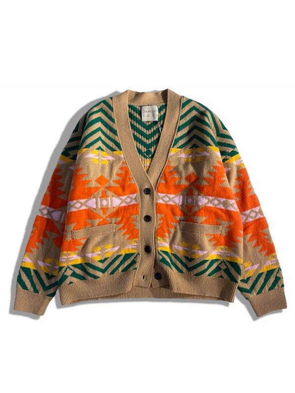 カシミア混ウールニットカーディガン