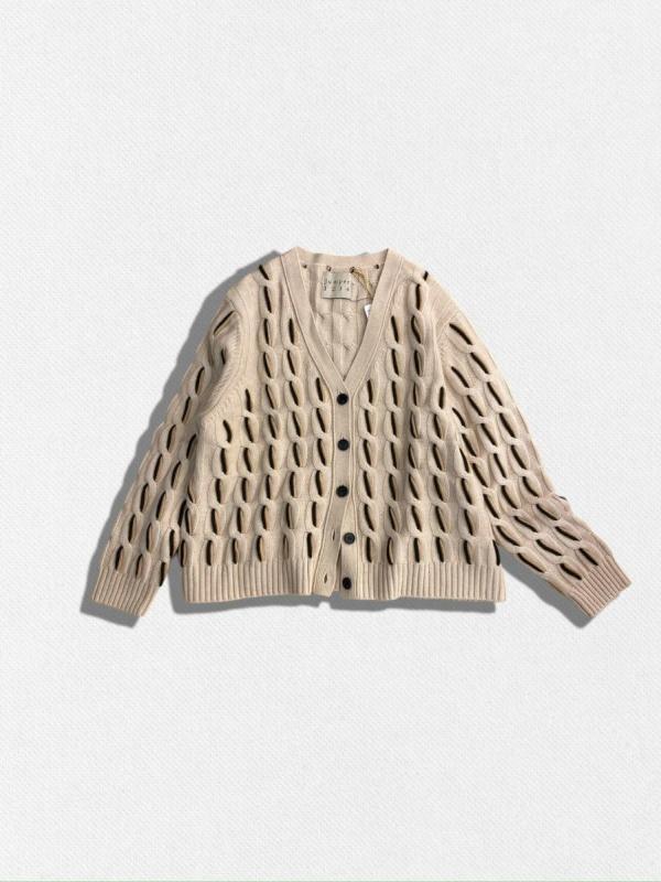 カシミア混ウールニットカーディガン