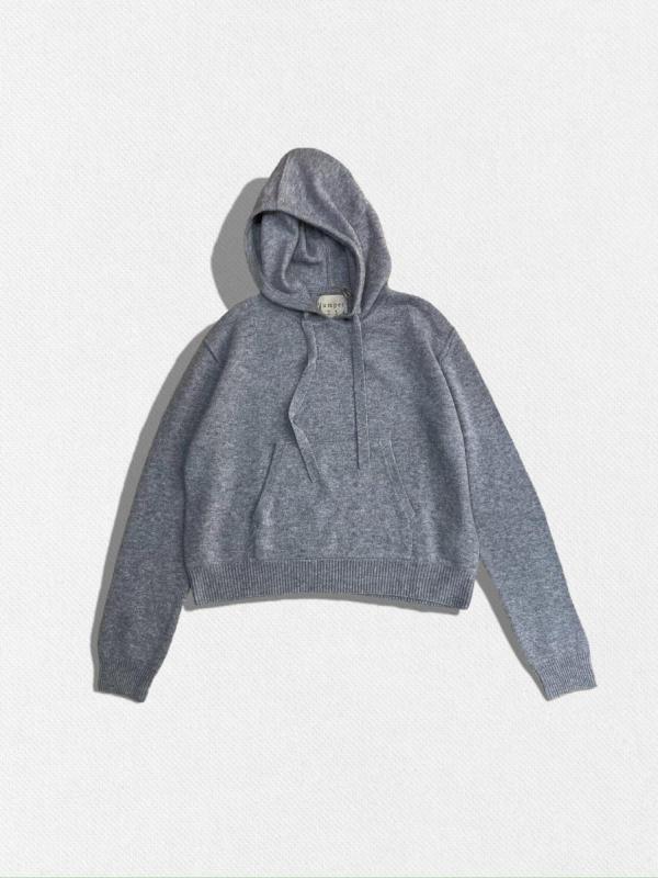 カシミア混ウールニットパーカー