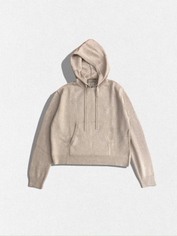 カシミア混ウールニットパーカー