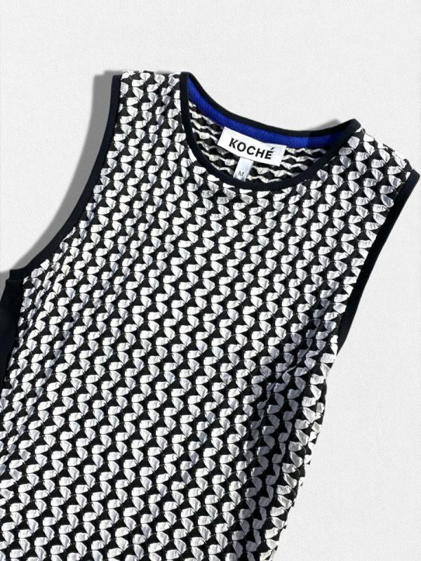 総柄ストレッチワンピース