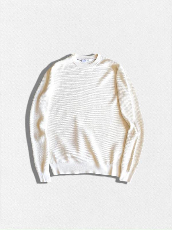 パイル編みクルーネックニット