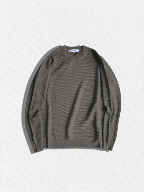 パイル編みクルーネックニット