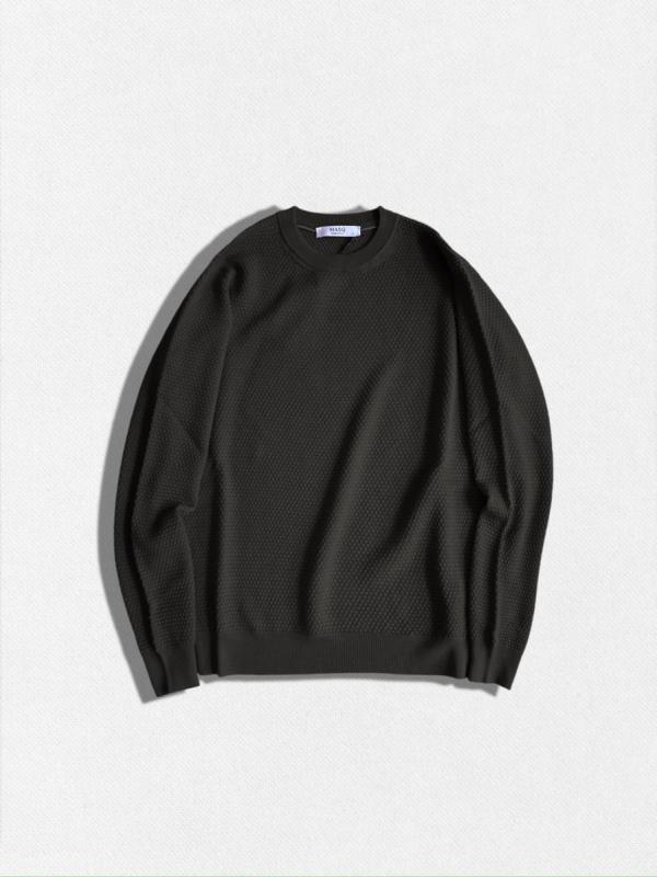 パイル編みクルーネックニット