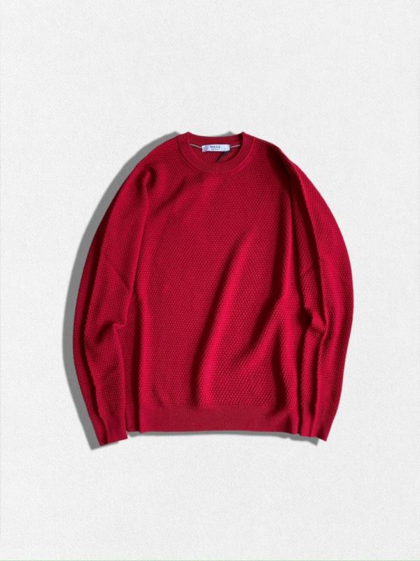 パイル編みクルーネックニット