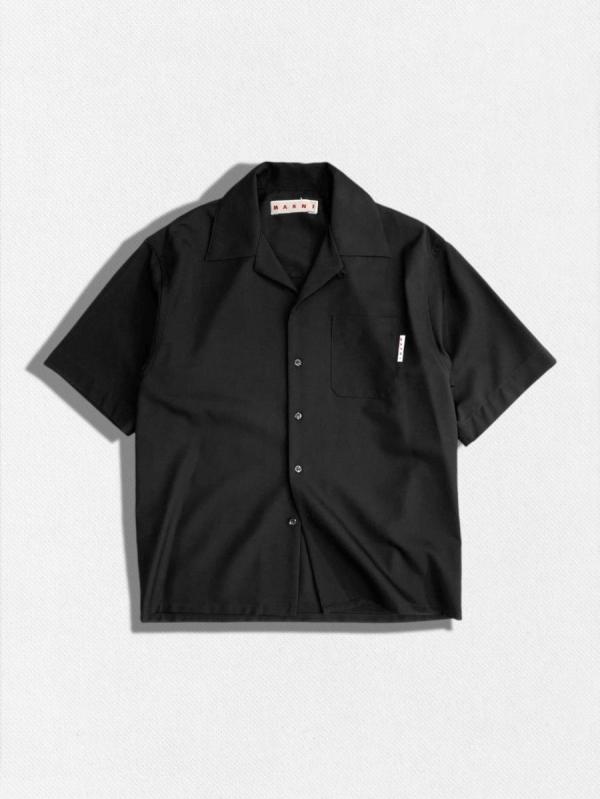 トロピカルウールオープンカラーシャツ