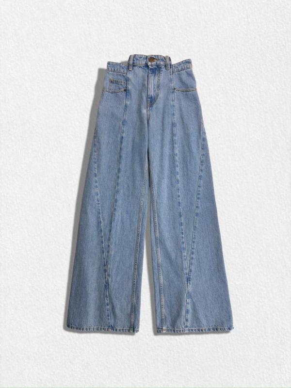 カットアウトパネルデニムパンツ