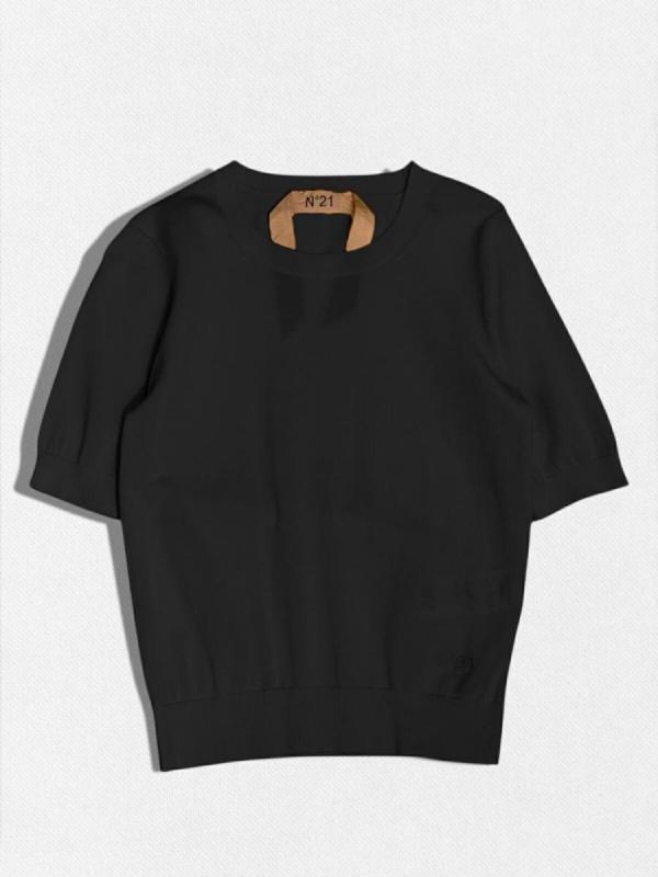 クルーネックコットンニット