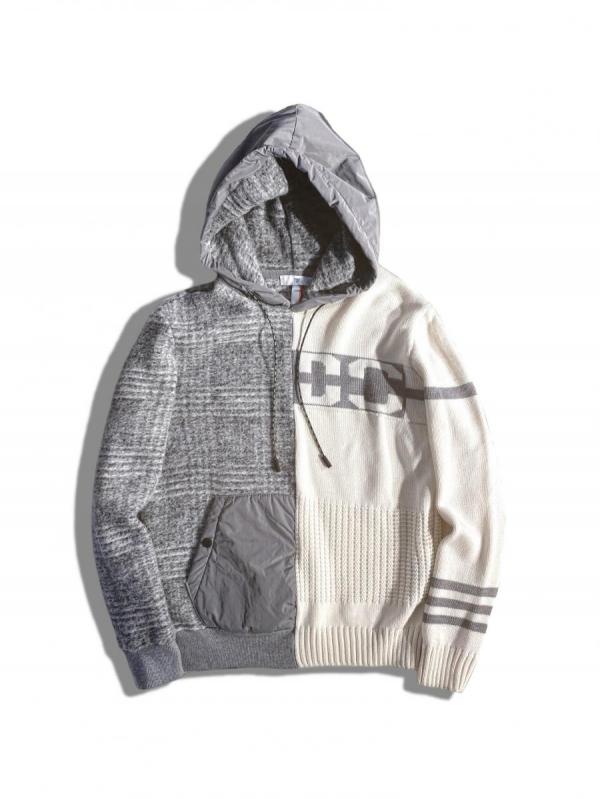 グレンチェック柄異素材アシンメトリードッ...