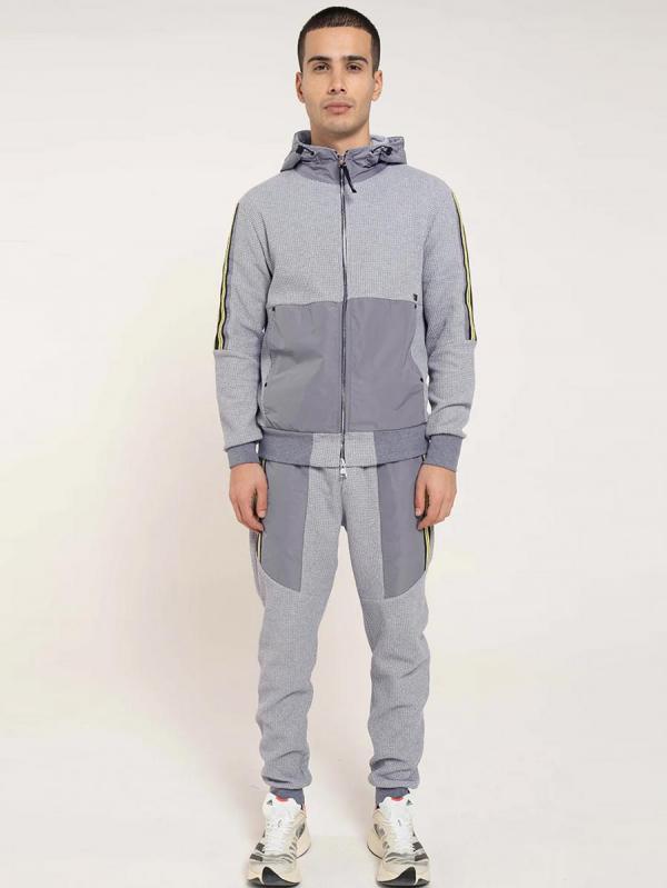 ワッフル編みダブルジップアップワッフルパ...