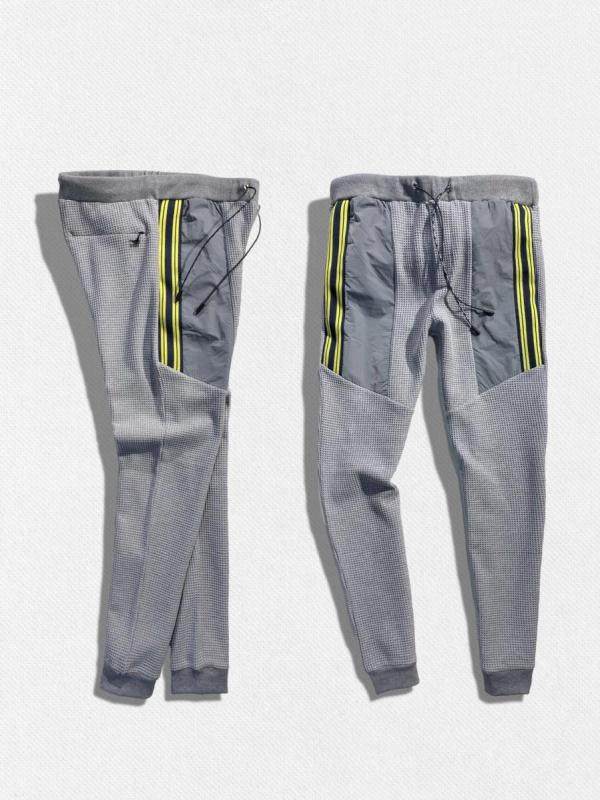 ワッフル編みコンビネーションジャージーパ...