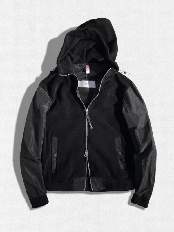 パイル地コンビネーションパーカー