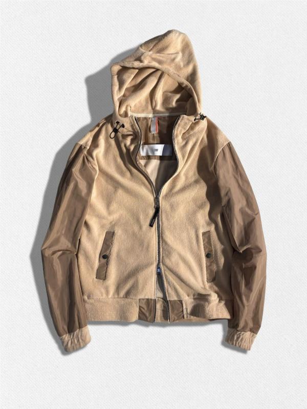 パイル地コンビネーションパーカー