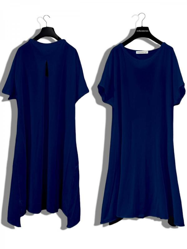 ハーフスリーブクルーネックワンピース