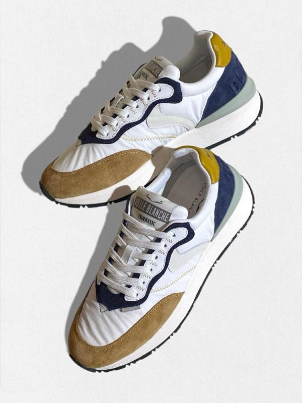 レザーコンビネーションスニーカー