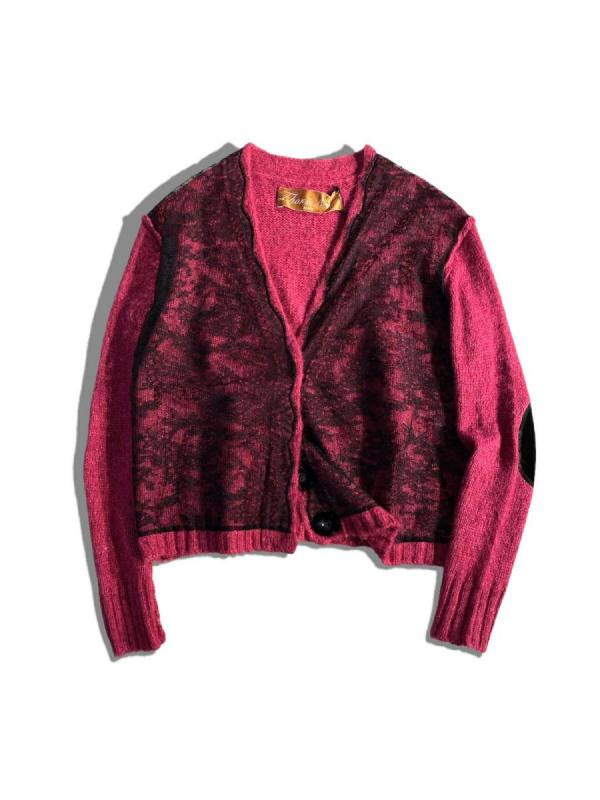 アルパカウール混ニットカーディガン