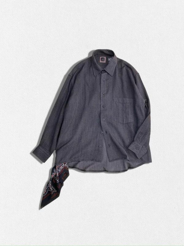 バンダナ付ウールシャツ