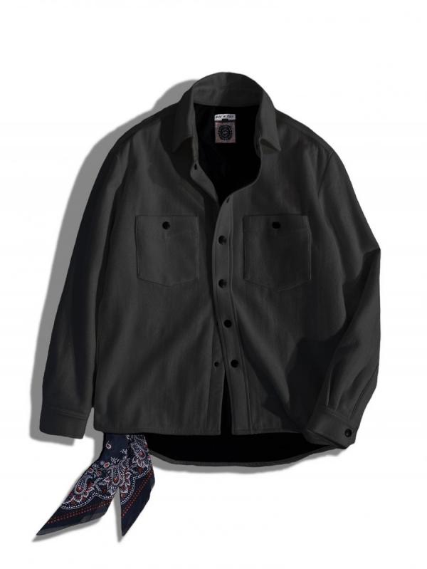 バンダナ付きカシミア混ウールシャツジャケ...