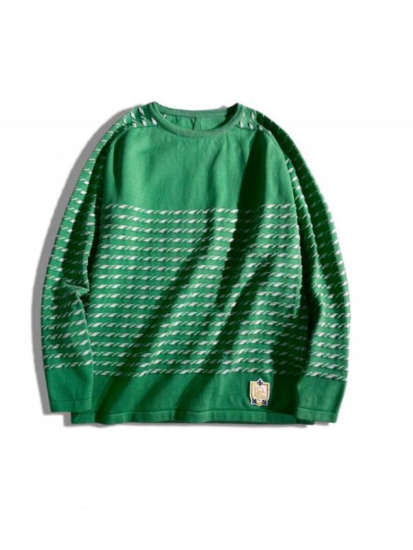 クルーネックコットンニットセーター