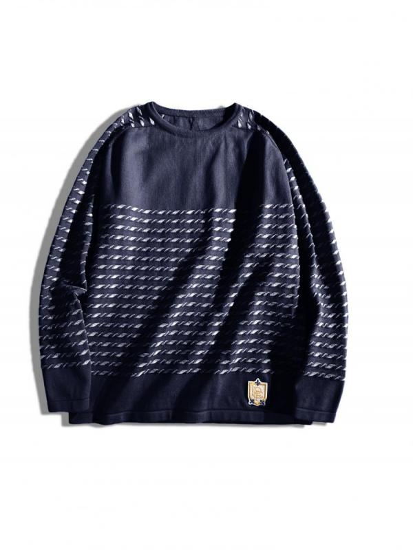 クルーネックコットンニットセーター