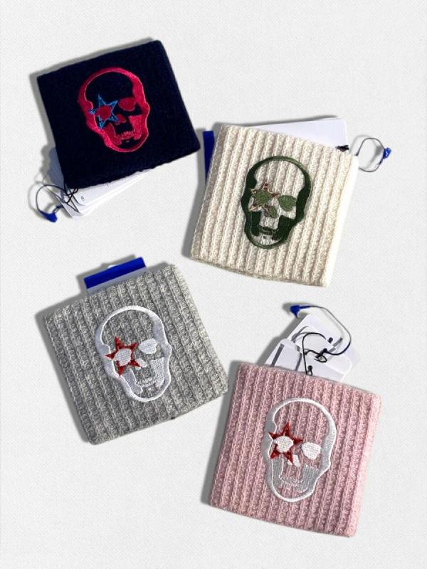 スカル刺繍リストバンド