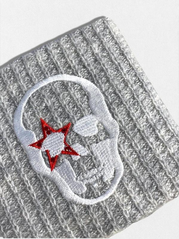 スカル刺繍リストバンド