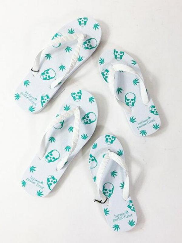 スカル＆マリファナ柄ビーチサンダル