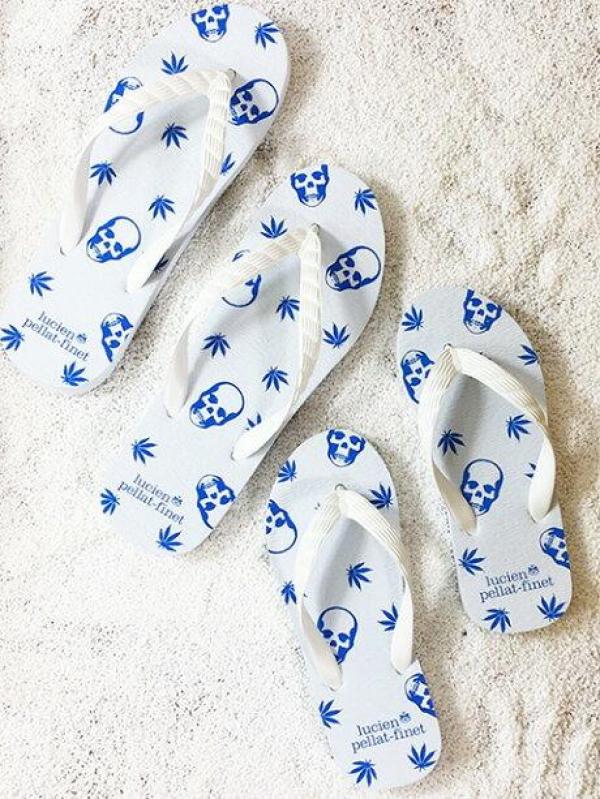 スカル＆マリファナ柄ビーチサンダル