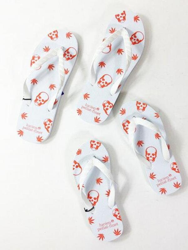 スカル＆マリファナ柄ビーチサンダル