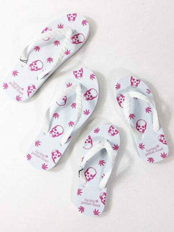 スカル＆マリファナ柄ビーチサンダル