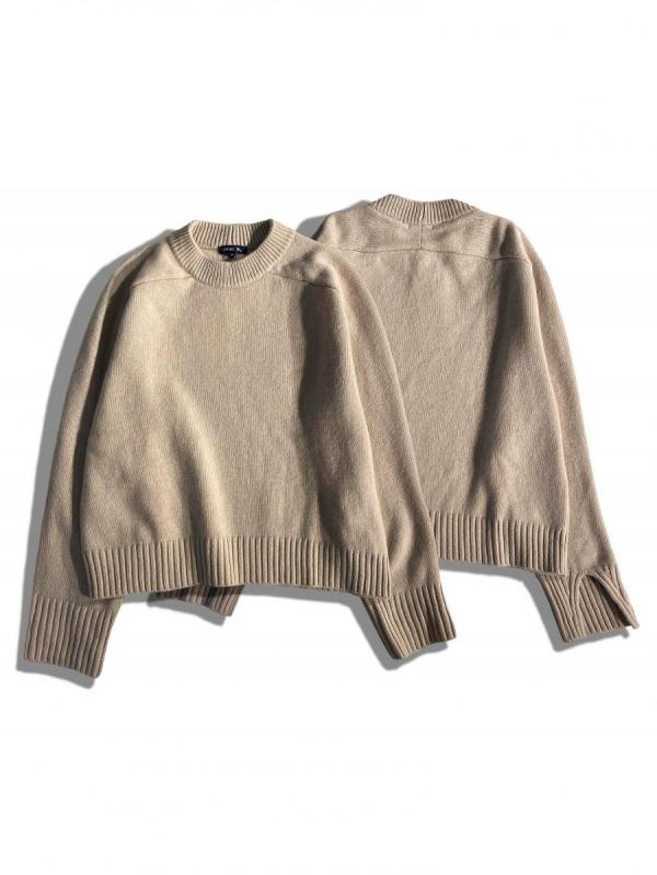 スプリットスリーブ クルーネックニットセ...