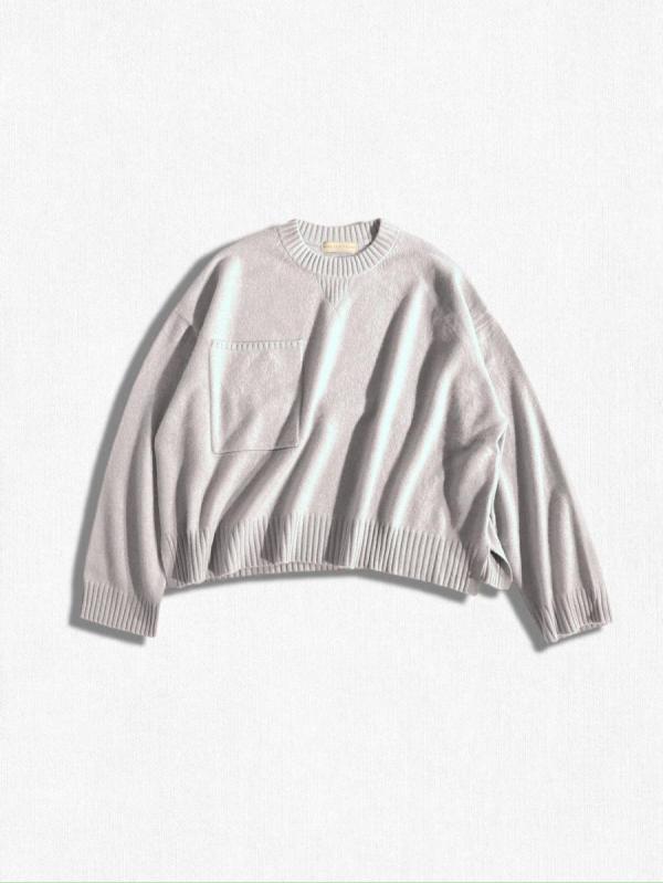 ポケットデザイン カシミアニット