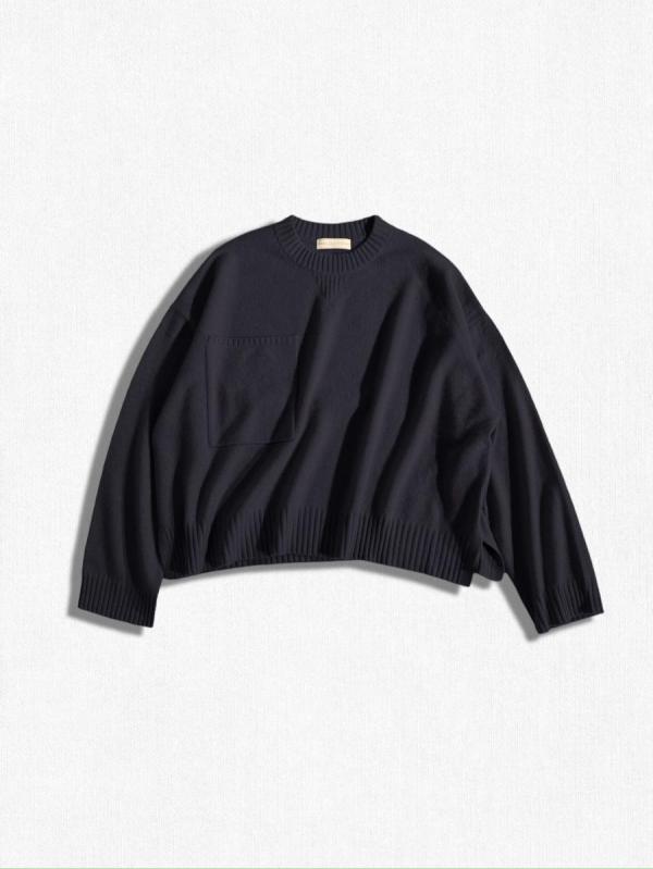 ポケットデザイン カシミアニット